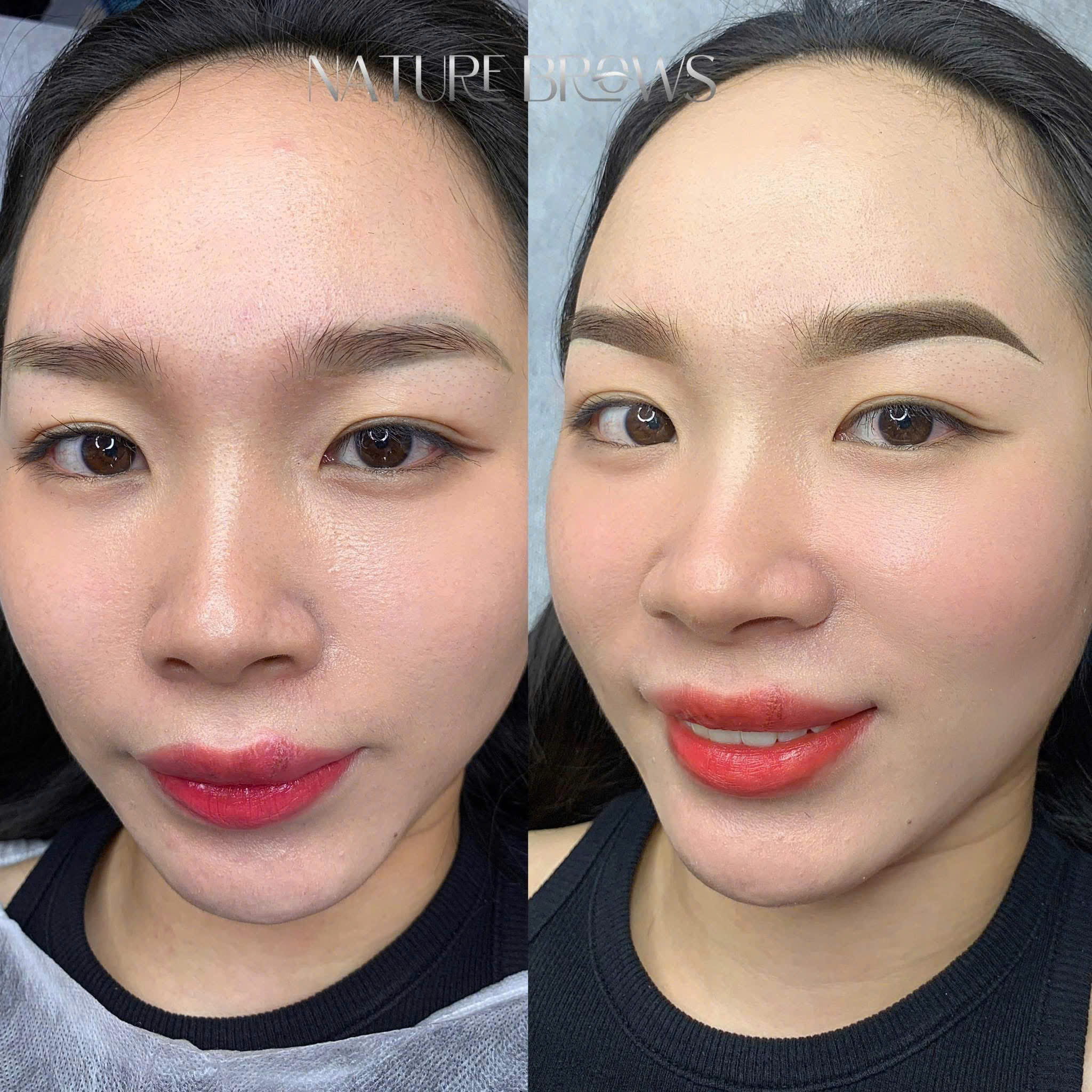 Phun chân mày tự nhiên trước và sau tại Kiên Giang